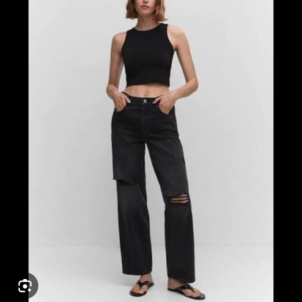 Mango Charcoal Relaxed Fit Jeans. women's size 4 New with tags!